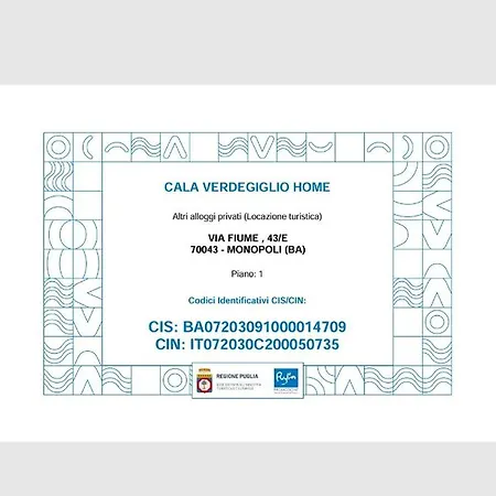 Appartamento Cala Verdegiglio Monopoli